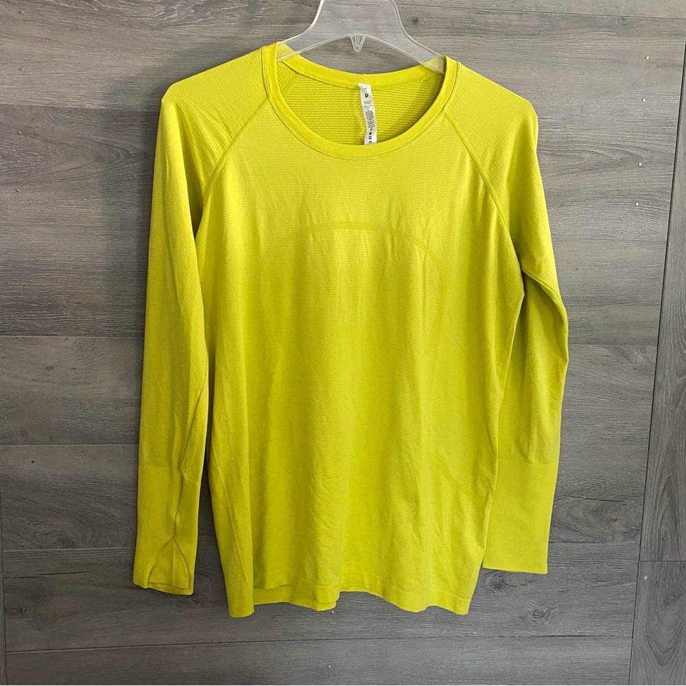 lululemon athletica Long Sleeve Tee in Bright Yellow
